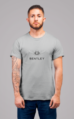 Мужская футболка с принтом Бентли (Bentley) серая 001
