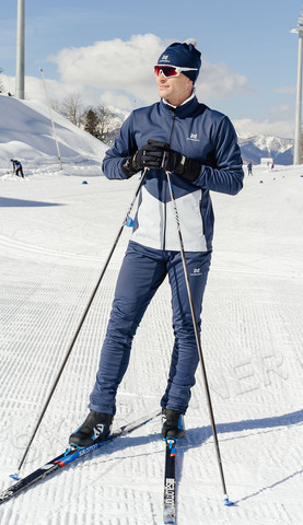 Элитный утеплённый лыжный костюм Nordski Pro Blue/Pearl Blue мужской