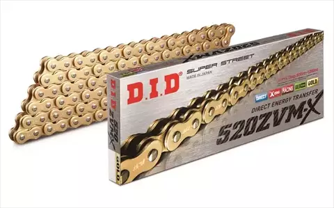 Цепь 520ZVM-X G&G X-Ring золотая усиленная 112