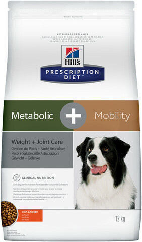 купить хиллс Hill's™ Prescription Diet™ Metabolic + Mobility Weight + Joint Care сухой корм для собак, диетический рацион для коррекции веса и поддержания метаболизма в суставах в случаях остеоартритов  12 кг