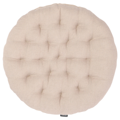 Подушка на стул круглая Tkano Essential льняная бежевая