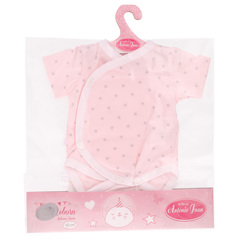 Munecas Antonio Juan Одежда для кукол и пупсов 40 - 45 см, боди розовое со звездами, подгузник / памперс (91046-12)