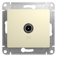 Schneider Electric Glossa Бежевый Розетка ТВ проходная 4DB, механизм IP20 скрытая установка GSL000292