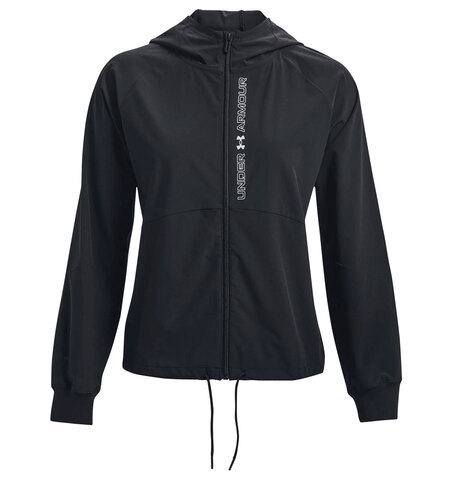 Under Armour Ladies Jacket Woven Full Zip Windbreaker Schwarz