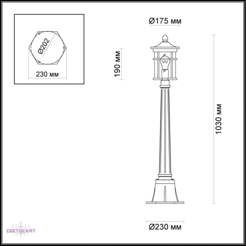 Ландшафтный светильник 4044/1F серии VIRTA