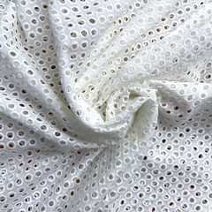 Ткань шитье белое перфорация 2171