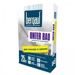Цементная штукатурка для фасада и цоколя Унтер Бау 25кг Бергауф