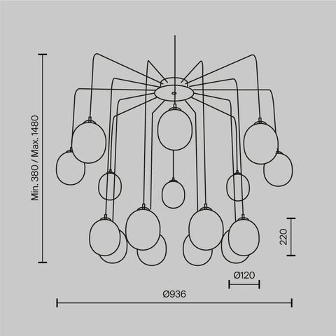 Подвесная люстра Maytoni Branch MOD176PL-16G