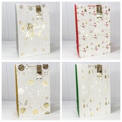 
          Пакет подарочный 42 х 64 х 25 см Набор 4 шт "Новый год" с тиснением (Белый)