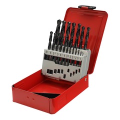 Набор сверл по металлу 1-10мм 19шт DIN338 HSS-R 118° (мет. кейс) H-Tools PRO 205212PRO