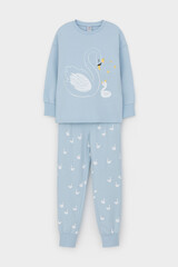 пижама  для девочки  К 1567/голубое стекло,лебеди