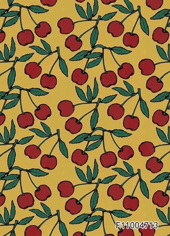 В ПУТИ, ВИШЕНКИ НА ОХРОВОМ - 100% хлопок