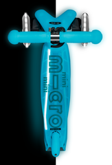 Самокат Mini Micro Deluxe Glow Plus (светящийся) LED ледниковый аква