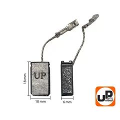 Щетка графитовая UNITED PARTS для BOSCH GWS11/12/13/15/17/19-125 CI/CIE (аналог 1607000V37, 1607000V53, 0615990M3V) 6х10х18мм АВТОСТОП (90-0809)