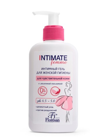 Флоресан INTIMATE Деликатный гель для интимной гигиены для чувствительной кожи 250мл (Ф-544)