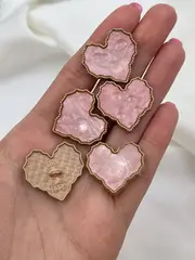 Пуговицы Перламутр персиковый Сердце