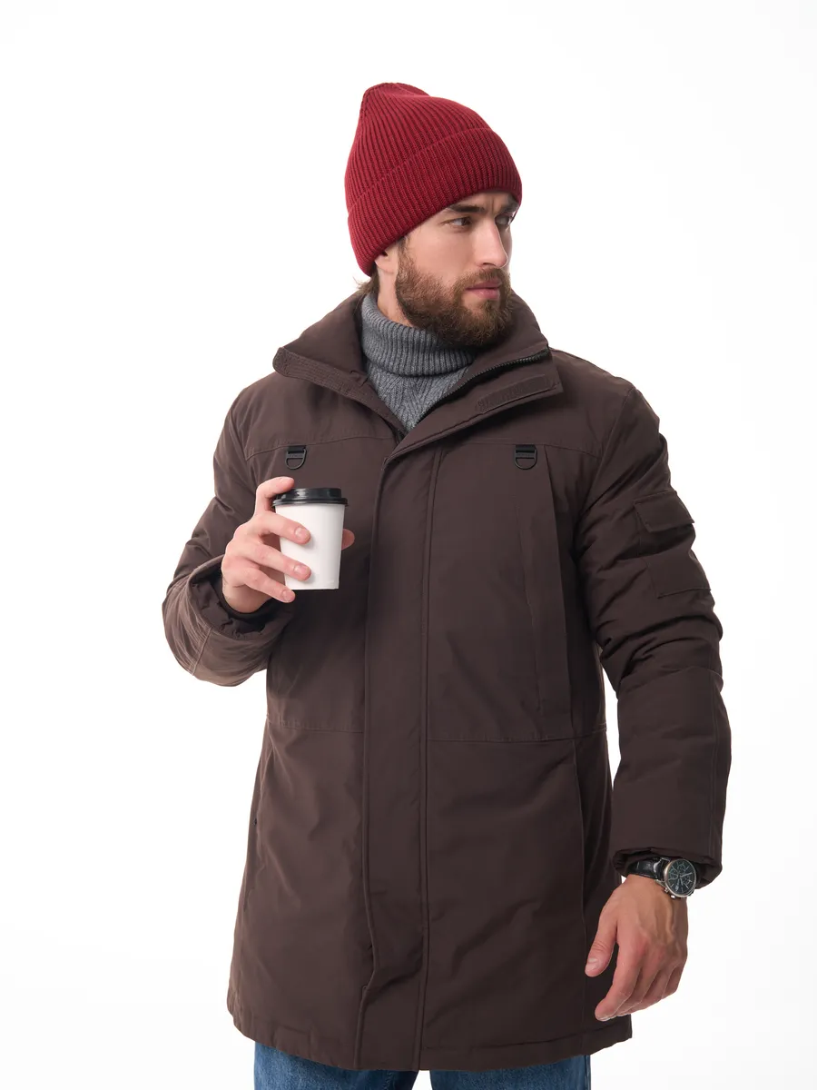 Шапка зимняя на флисе вязаная осень