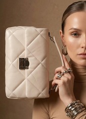 Сумка кожаная Deboro 30558 ванильное молоко