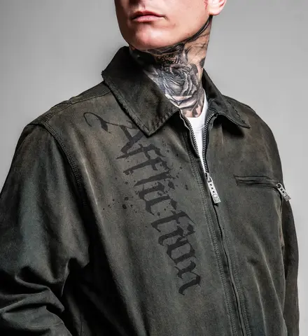 Affliction | Куртка мужская Cross Zip Jacket 110OW455 принт спереди
