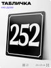 Адресная табличка с номером дома 252, на фасад и забор, черная, 25х25 см, Айдентика Технолоджи