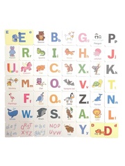 Развивающие и обучающие карточки SHAPES PUZZLE 56 элементов Алфавит-2 Серия Буквы и цифры в жестяной коробке