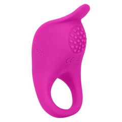 Ярко-розовое эрекционное виброкольцо Silicone Rechargeable Teasing Enhancer - 