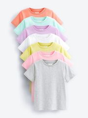 Футболка для девочки Next 670-540, 7 шт., Розовый, Голубой, Серый, Белый
