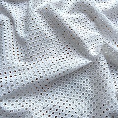 Ткань шитье белое перфорация 2171