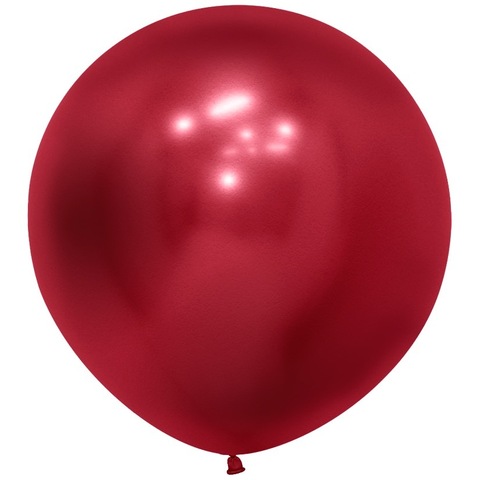 Большой шар гигант, латексный, красный хром, 61 см