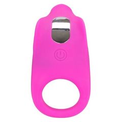 Ярко-розовое эрекционное виброкольцо Silicone Rechargeable Teasing Enhancer - 
