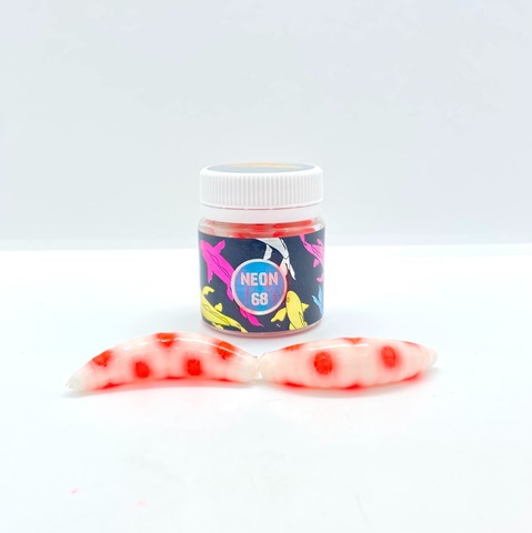 NEON 68 Maggot 46мм  (6 шт ) 🧀 СЫР цвет БЕЛЫЙ КРАСНАЯ ТОЧКА продажа от 2 шт.