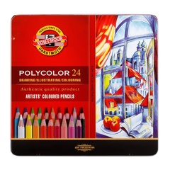 Карандаши цветные художественные KOH-I-NOOR POLYCOLOR 3824, 24 цвета