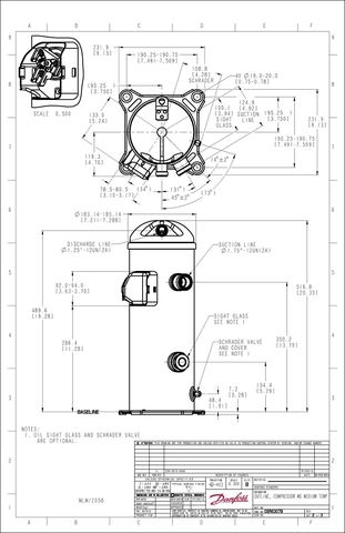 Компрессор спиральный Danfoss MLZ058T4LQ9A ( 121L8818 ) серии MLZ