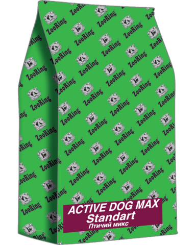 ЗООРИНГ ACTIVE DOG MAX STANDART Птичий микс (25/13) 20 кг.