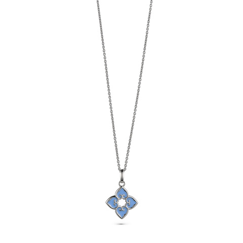 Classic Rhodium Enamel Pendant