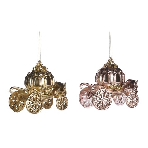 Набор елочных игрушек Кареты 2шт 11,5см Goodwill M&G розовый/золотой
