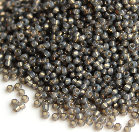 RR-0650 Бисер круглый Миюки 11/0 /Miyuki round 11/0 Silverlined alabaster Rustic Grey