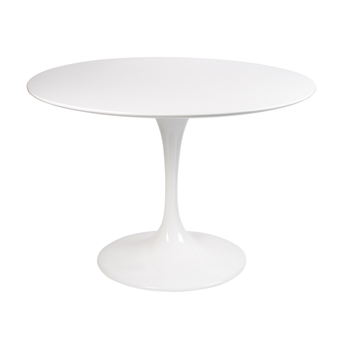 Стол Eero Saarinen Style Tulip Table MDF белый D100 глянцевый