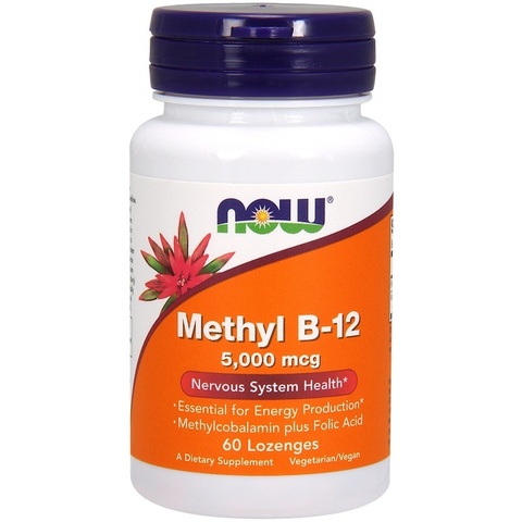 Now Foods, Метил B- 12, 5000 мкг , 60 таблеток для рассасывания