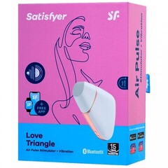 Вакуумный клиторальный стимулятор с вибрацией Satisfyer Love triangle white