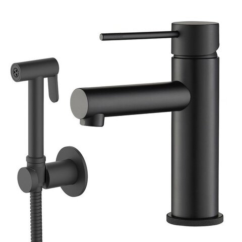 Timo 2360/03G Смеситель для раковины с гигиеническим душем Timo Saona 2360/03G черный