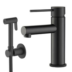 Timo 2360/03G Смеситель для раковины с гигиеническим душем Timo Saona 2360/03G черный фото
