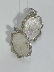 Камея Ф(серьги из серебра)