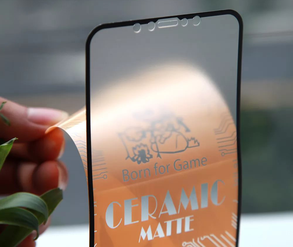 Защитное гибкое стекло Матовое Ceramics Matte Film для iPhone 11 Pro Max:  Черная рамка