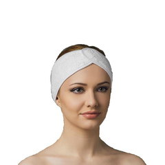 Повязка д/волос Махровая на липучке 1 шт (белая)