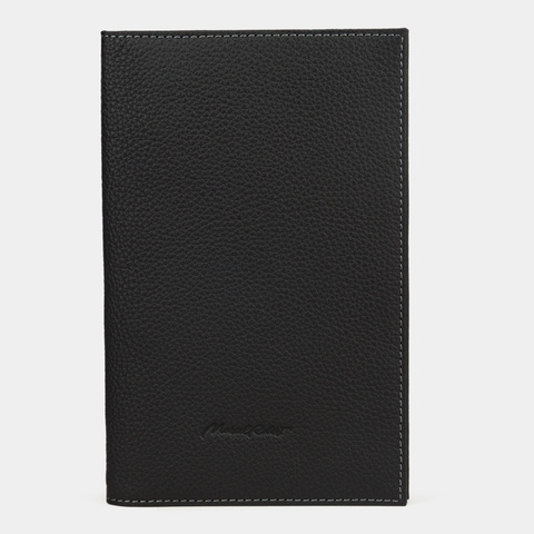 Кошелек мужской кожаный, теленок черного цвета