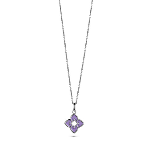 Classic Rhodium Enamel Pendant