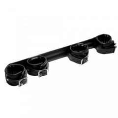 Strict Deluxe Rigid Spreader Bar - БДСМ распорка с манжетами для рук и ног, 40.6 см (чёрный)