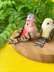 Птички декоративные, искусственные, цвет микс, 5 см, набор 6 шт.