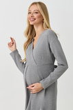 Платье для беременных и кормящих 19234 серый меланж